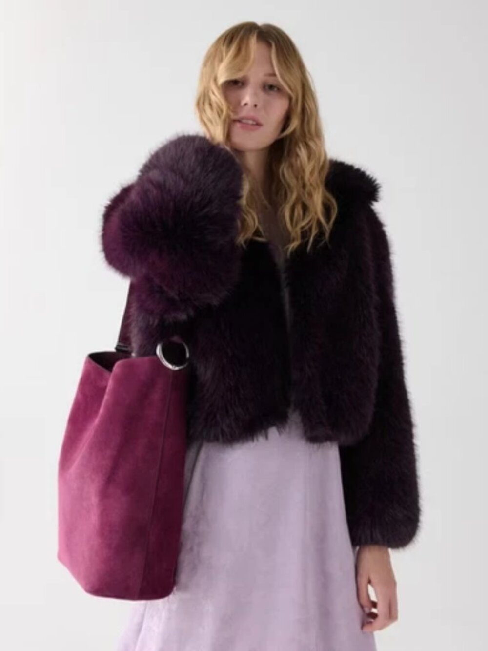 Kate Spade Halo Suede Large Bucket Bag — Purple Agate — New with Tags KN281